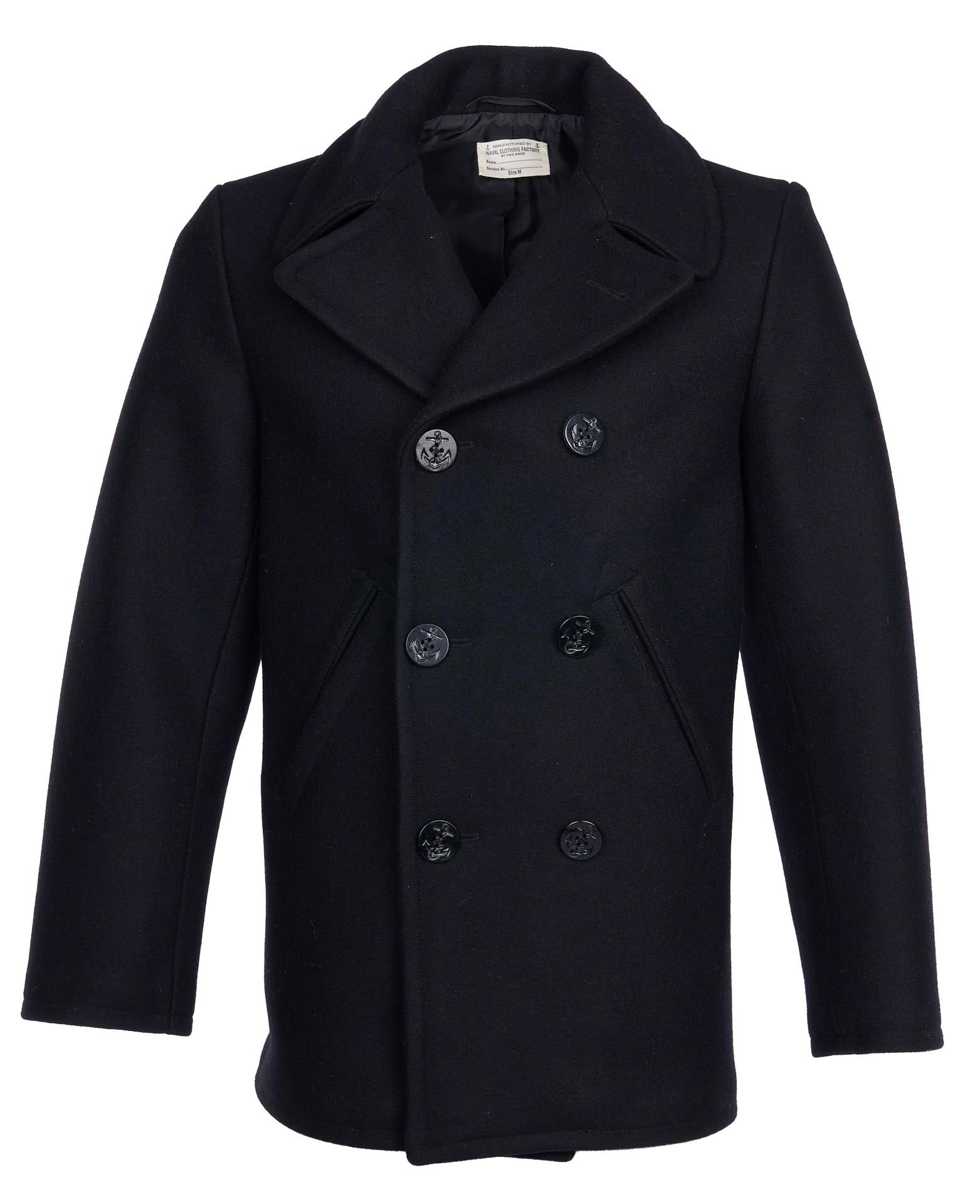 Pike Brothers 1938 Wool Pea Coat - Black - Salt Flats Clothing