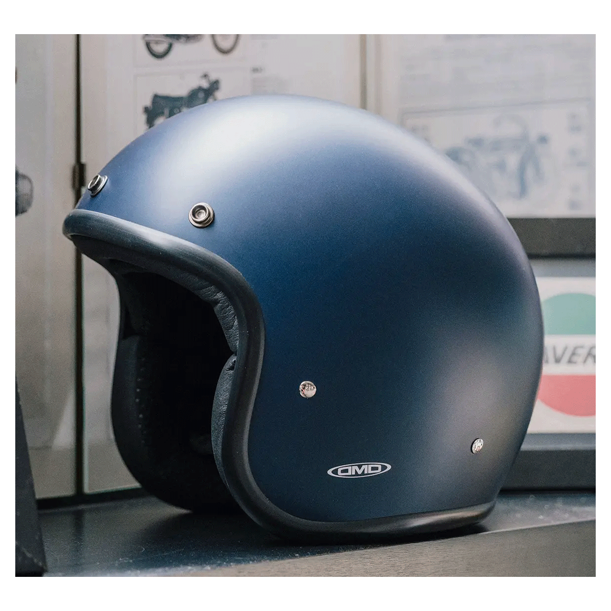DMD Jet Retro Helmet R22-06 - Matt Deep Blue - Salt Flats Clothing