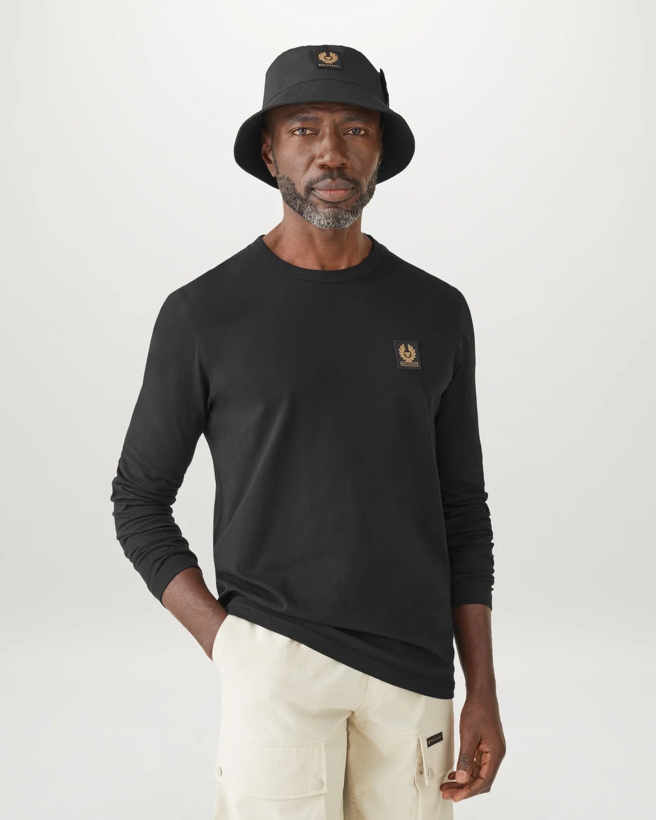 Belstaff Long Sleeved Men's T'Shirt - Black - Salt Flats Clothing