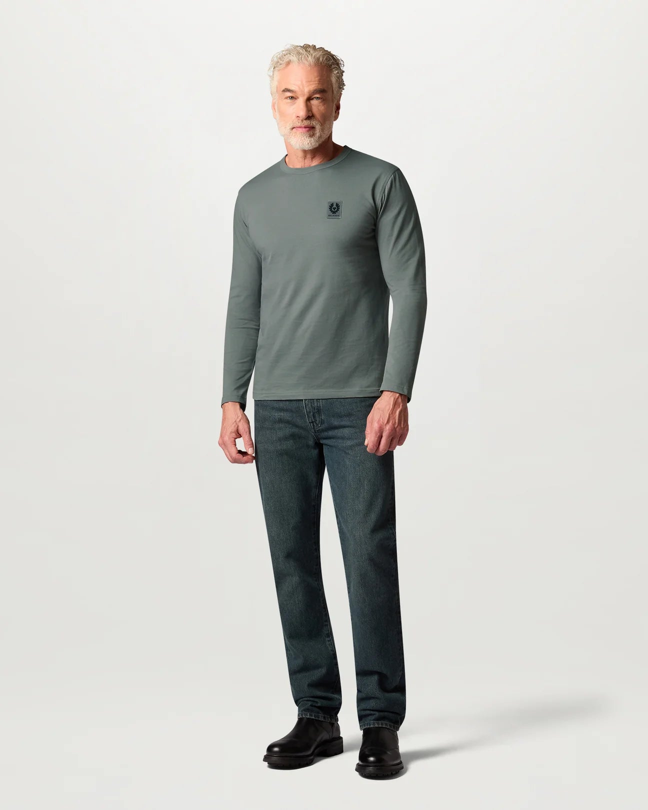 Belstaff Long Sleeved Men's T-Shirt - Atlantic Grey - Salt Flats Clothing