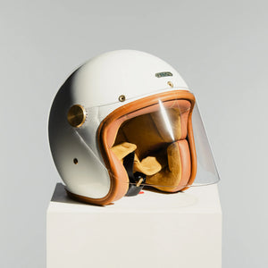 Hedon Epicurist 2.0 ECE 06 Open Face Motorcycle Helmet - Knight White - Salt Flats Clothing