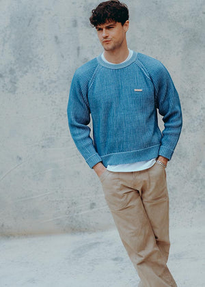 Hedon Knit Sweater - Blue - Salt Flats Clothing