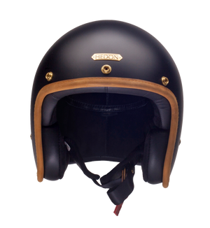 Hedon Hedonist ECE 06 Open Face Motorcycle Helmet - Stable Black - Salt Flats Clothing