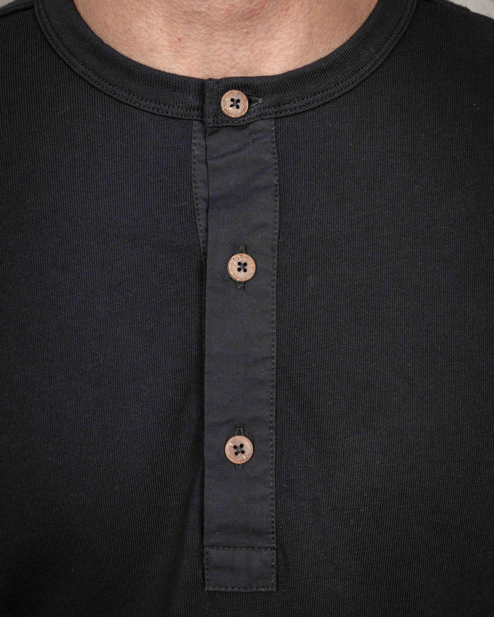 Pike Brothers 1927 Henley Shirt - Deep Black - Salt Flats Clothing