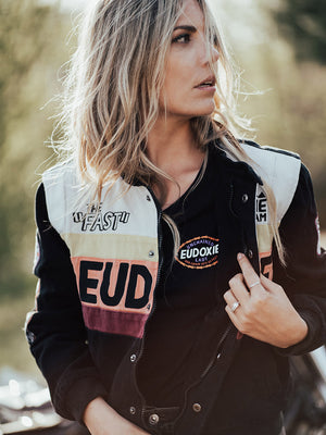 Eudoxie Technical Nascar Racing Pro Ladies Textile Motorcycle Jacket - Salt Flats Clothing