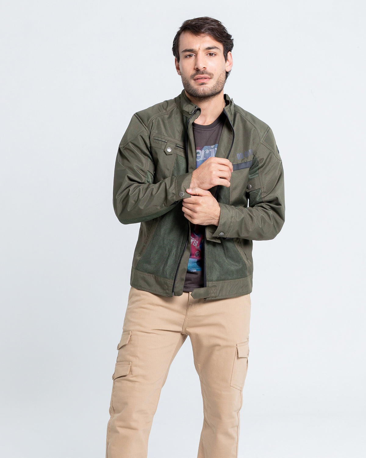 ByCity Summer Route Men's Motorcycle Jacket - Green - Salt Flats Clothing