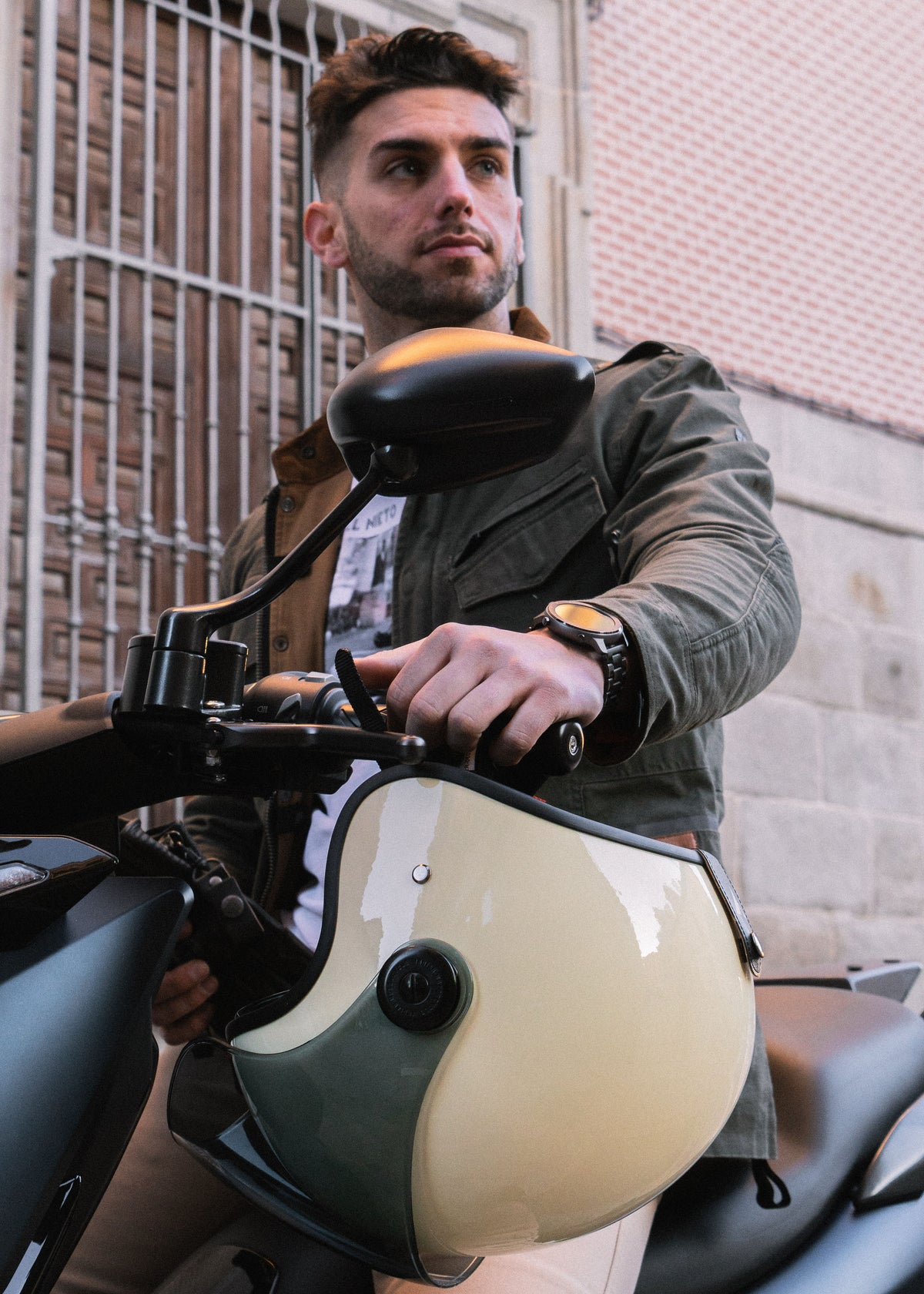 ByCity Zambia Men's Motorcycle Jacket - Green - Salt Flats Clothing