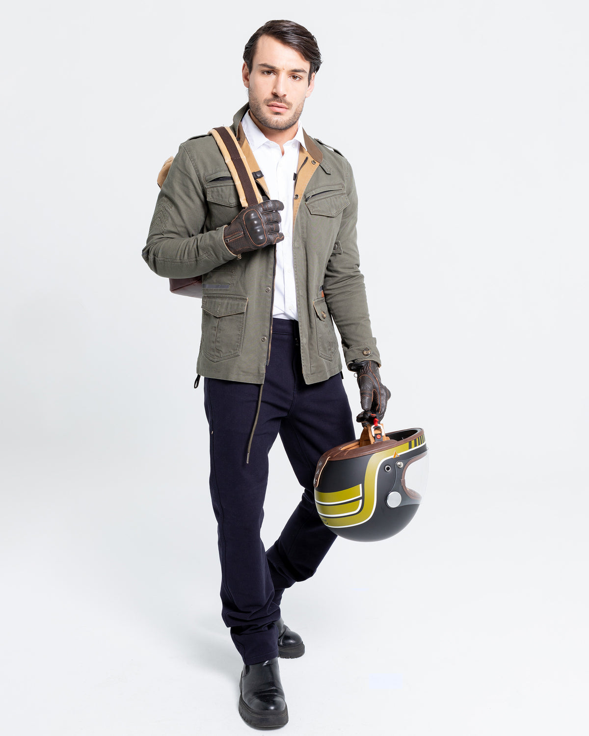 ByCity Zambia Men's Motorcycle Jacket - Green - Salt Flats Clothing