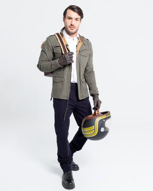 ByCity Zambia Men's Motorcycle Jacket - Green - Salt Flats Clothing