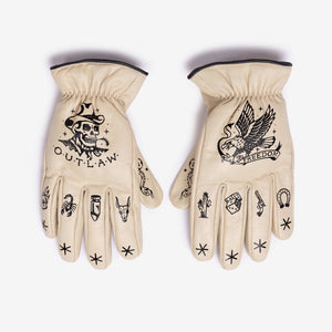 MacLeod Motor Co Outlaw Gloves - Cream - Salt Flats Clothing