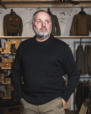 Pike Brothers 1941 USN Seaman Sweater Black - Salt Flats Clothing