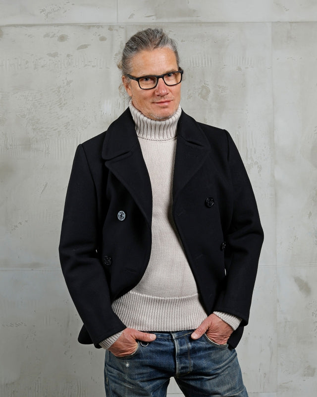 Pike Brothers 1938 Wool Pea Coat - Black - Salt Flats Clothing