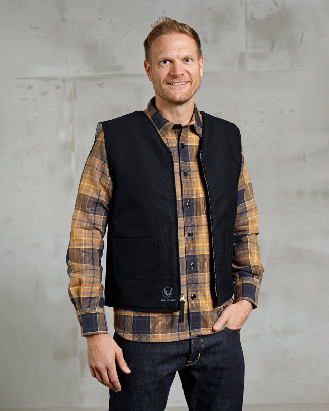 Pike Brothers 1942 C2 Vest Waxed Cotton - Navy - Salt Flats Clothing