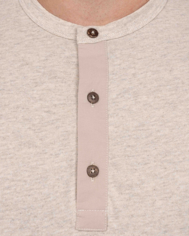 Pike Brothers 1927 Henley Shirt - Ecru Melange - Salt Flats Clothing