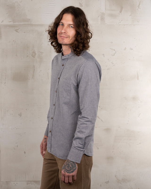 Pike Brothers 1923 Buccanoy Shirt - Grey Striped - Salt Flats Clothing