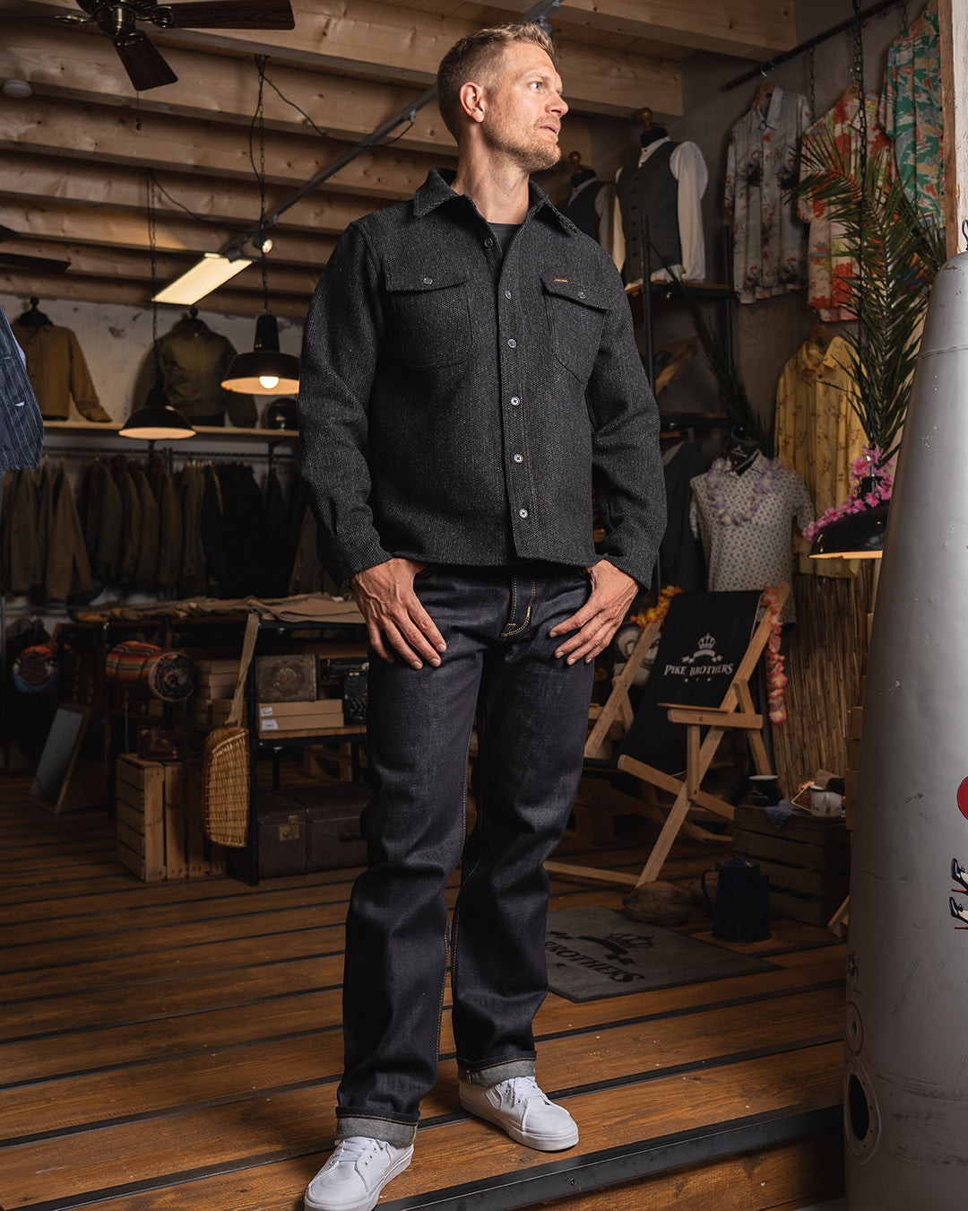 Pike Brothers 1943 CPO Wool Shirt - Atlanta Grey - Salt Flats Clothing