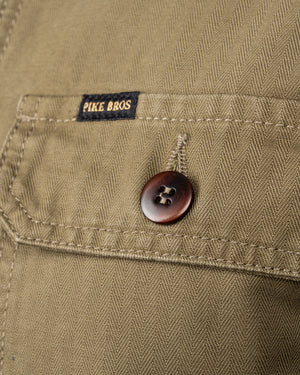 Pike Brothers 1967 Utility Shirt HBT - Olive - Salt Flats Clothing
