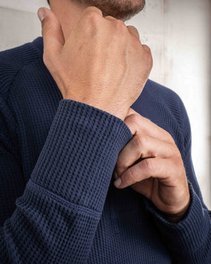 Pike Brothers 1936 Waffle Long Sleave Top - Shadow Blue - Salt Flats Clothing