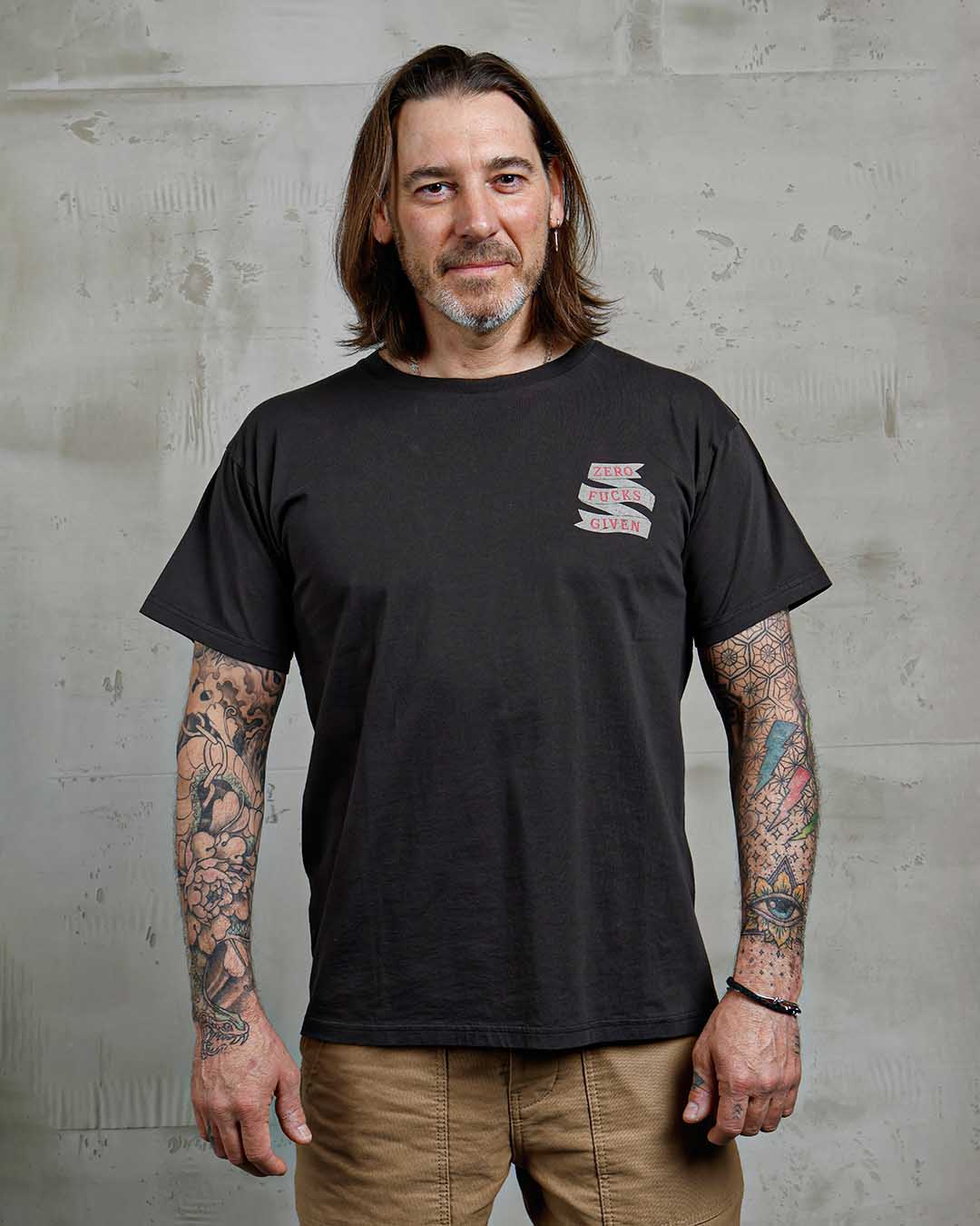 Pike Brothers 1969 Sports Zero Fucks Given Men's T'Shirt - Black - Salt Flats Clothing