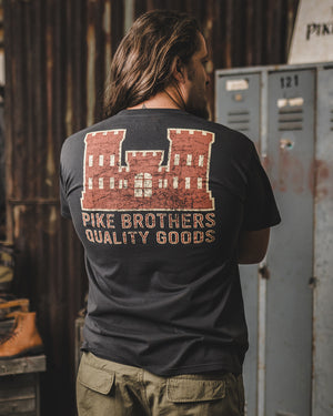 Pike Brothers 1969 Red Castle Logo Sports Tee - Salt Flats Clothing