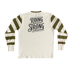 Age of Glory Riding Strong Long Sleeve T'Shirt - Ecru/Green - Salt Flats Clothing