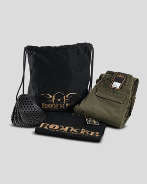 Rokker Cargo Slim Men's Motorcycle Trousers - Olive - Salt Flats Clothing