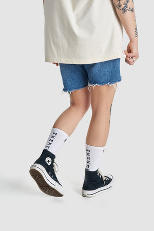 Pando Moto Brake Socks - White - Salt Flats Clothing