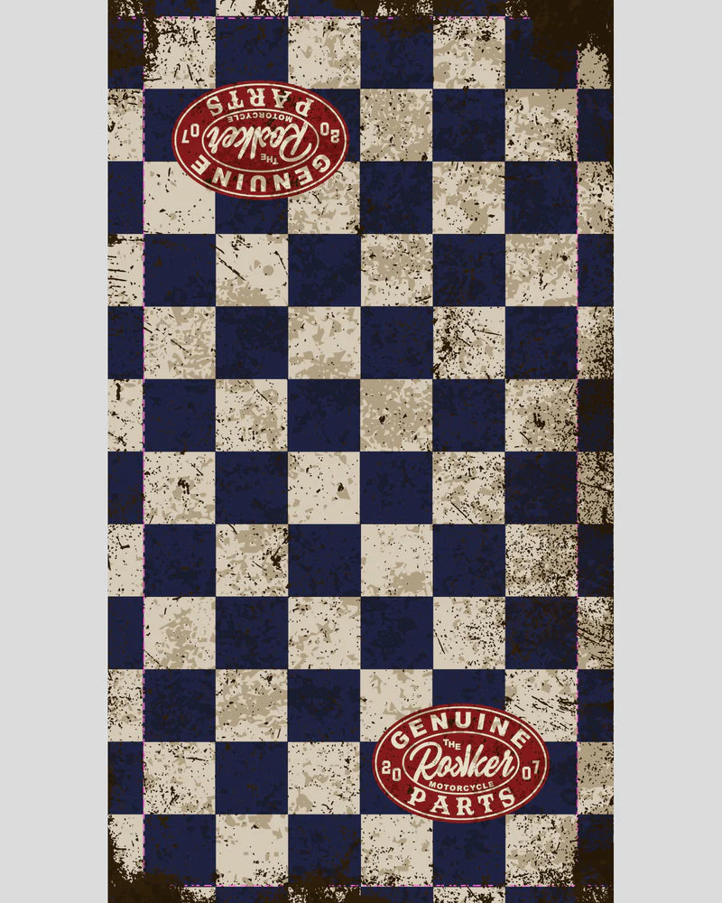 Rokker Neckwarmer Genuine Parts - Blue Check - Salt Flats Clothing