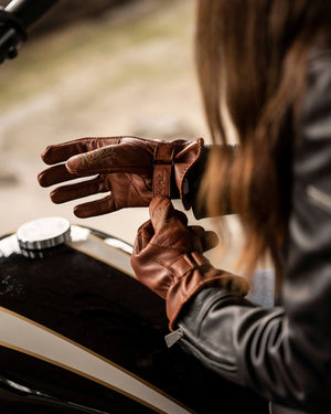 Rokker Glove Tattoo Bird Lady - Cognac - Salt Flats Clothing