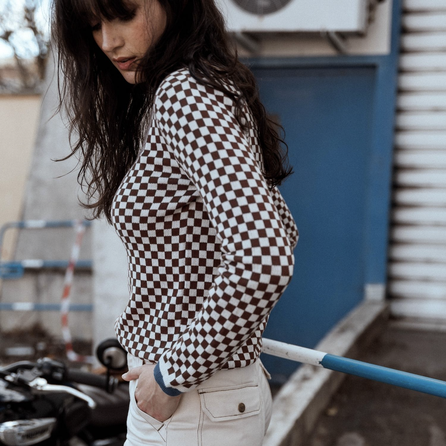 Wildust Sisters Vintage Racing Jumper - Brown/Blue - Salt Flats Clothing