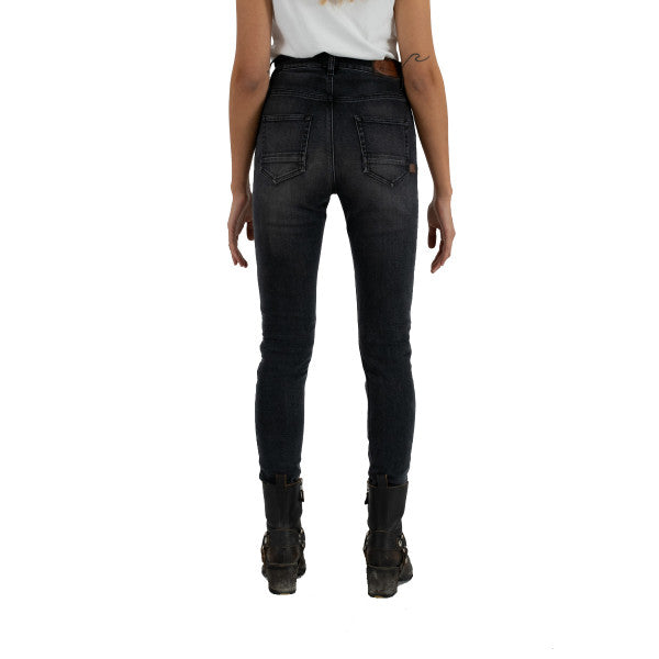 Rokker Rokkertech Ladies High Waist Motorcycle Jeans - Dark Grey - Salt Flats Clothing
