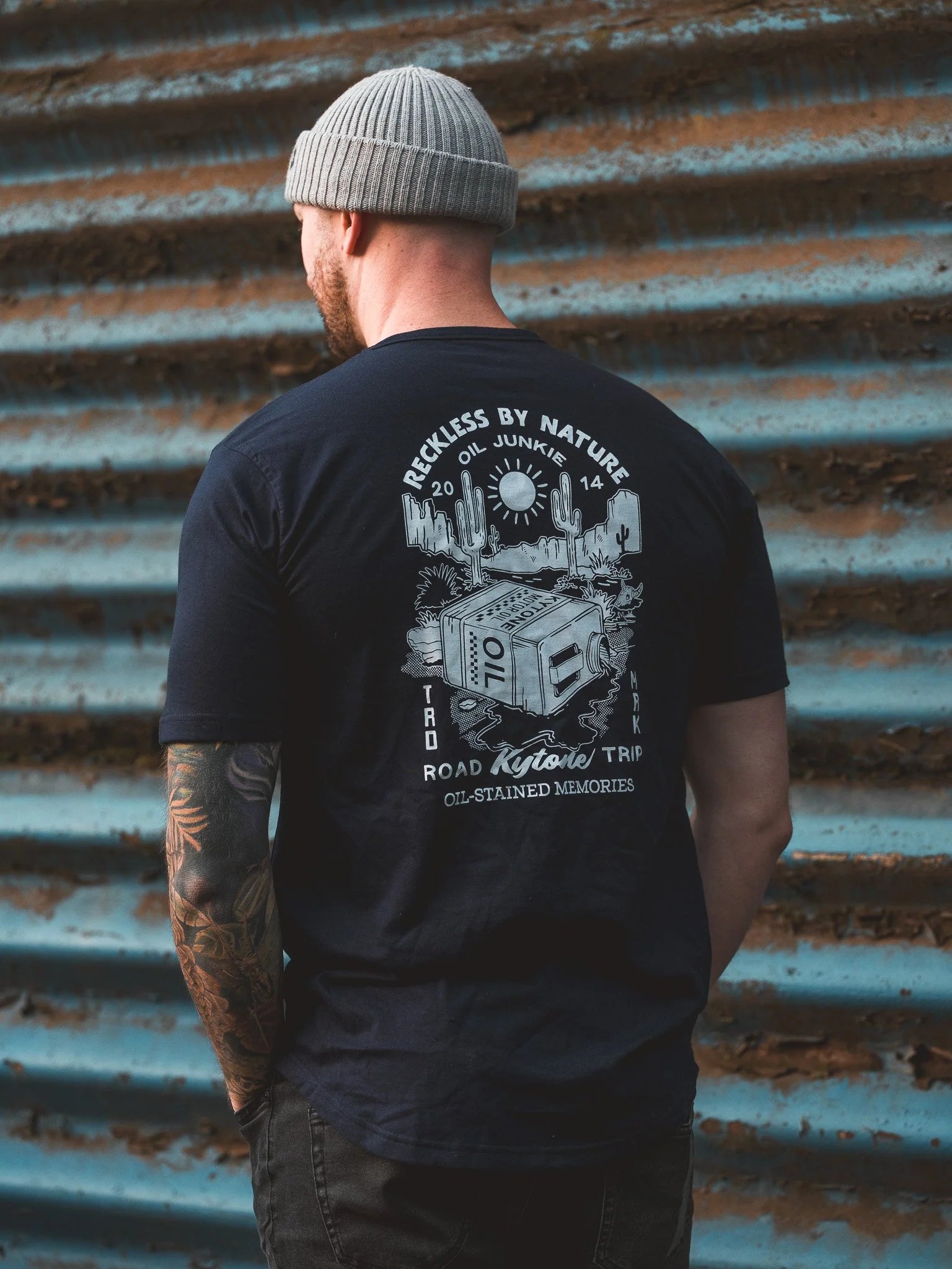 Kytone Oil Junkie Men's T'Shirt - Navy Blue - Salt Flats Clothing