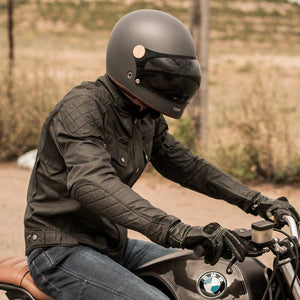 ByCity Mens Belfast Green Waxed Cotton Motorcycle Jacket