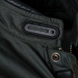 ByCity Mens Belfast Green Waxed Cotton Motorcycle Jacket