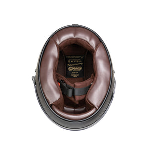 Garibaldi G07X Full Face Vintage Helmet - Matt Black - Salt Flats Clothing