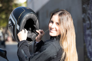 Garibaldi G07X Full Face Vintage Helmet - Graphics Matt Black - Salt Flats Clothing