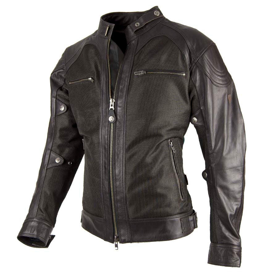 By City - By City Men's Sahara Venty II Mesh Leather Jacket Brown - Men's Jackets - Salt Flats Clothing