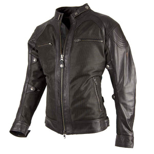 By City - By City Men's Sahara Venty II Mesh Leather Jacket Brown - Men's Jackets - Salt Flats Clothing