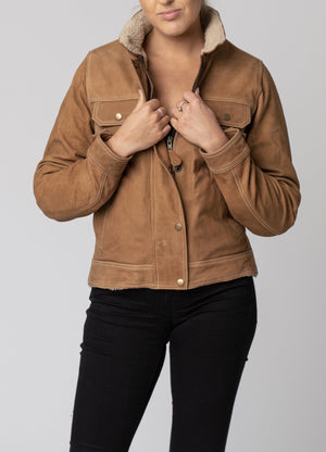 Blackbird - Blackbird Ladies Dakota Nubuck Leather Jacket - Ladies Jackets - Salt Flats Clothing