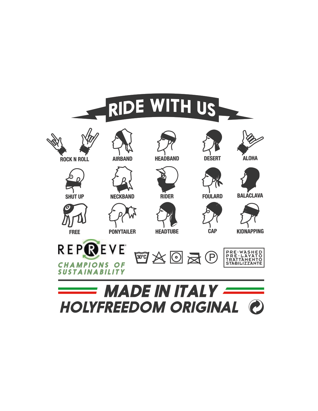 Holy Freedom - Holy Freedom Sir Rox Repreve Bandana Tube - Bandana's and Tubes - Salt Flats Clothing