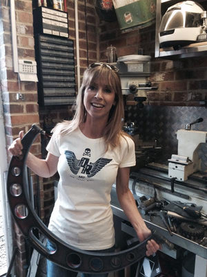 Oily Rag Clothing - Oily Rag Clothing Ladies Motorcycle Club T'Shirt in Linen - T-Shirts - Salt Flats Clothing