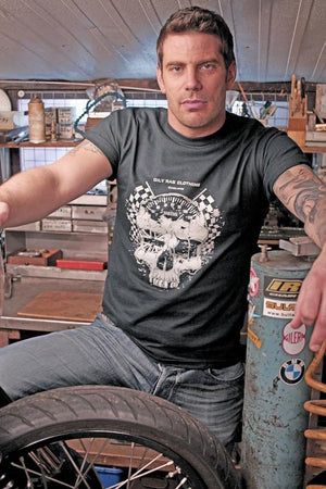 Oily Rag Clothing - Oily Rag Clothing Black Label Ton Up Skull T'Shirt - T-Shirts - Salt Flats Clothing
