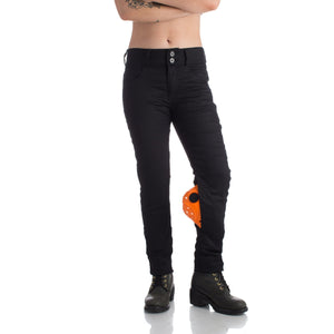 Resurgence Gear Inc. - Resurgence Gear® Sara Jane Ladies Protective Motorcycle Riding Leggings in Jet Black - Ladies Trousers - Salt Flats Clothing