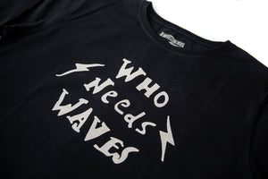 Wheels and Waves Thunder Bolt Long Sleeve T'Shirt in Black