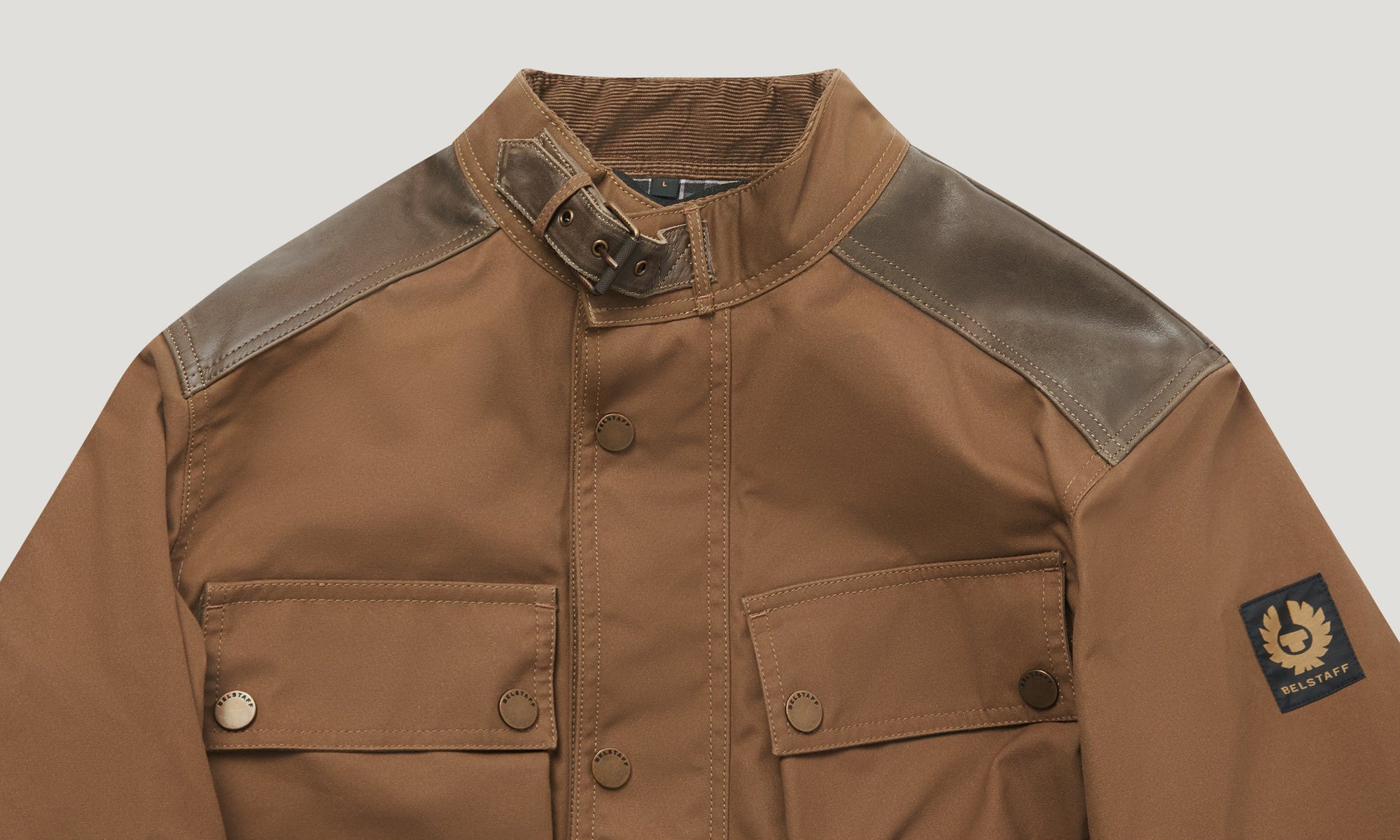 Belstaff Trackmaster heren ultracore 8oz droge wax jas - zand