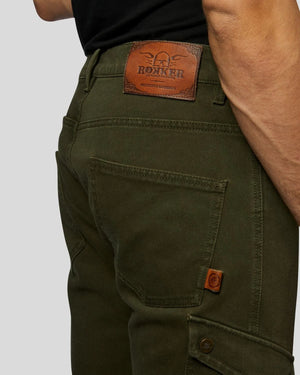 Rokker Cargo Slim Men's Motorcycle Trousers - Olive - Salt Flats Clothing