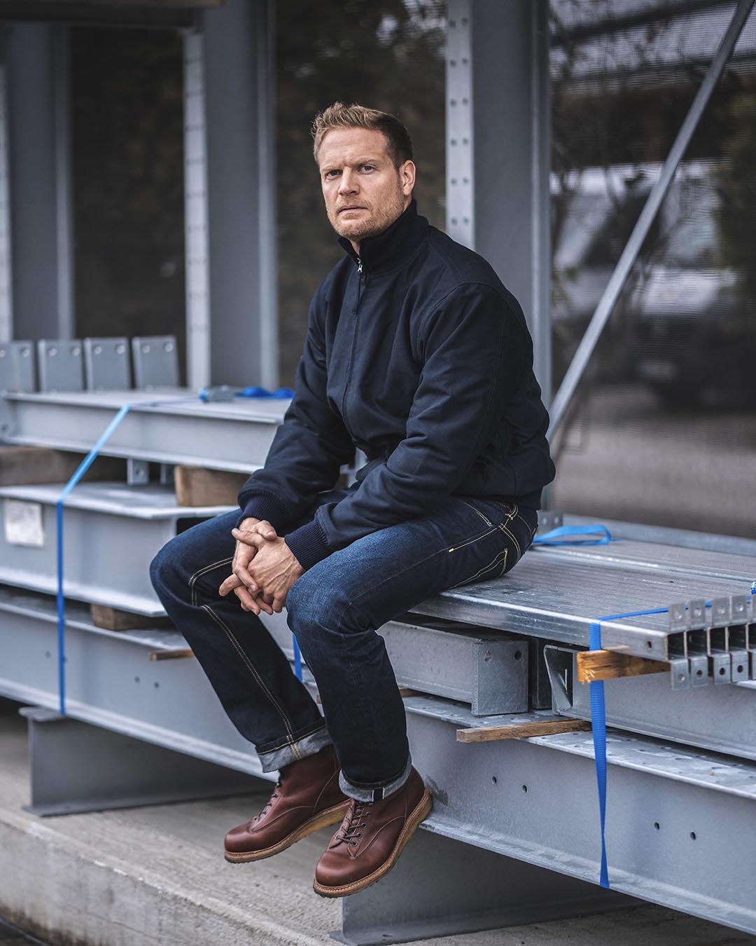 Pike Brothers 1942 Deck Zip Jacket - Dark Blue