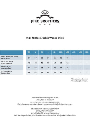 Pike Brothers 1944 N1 Deck Jacket - Waxed Olive - Salt Flats Clothing