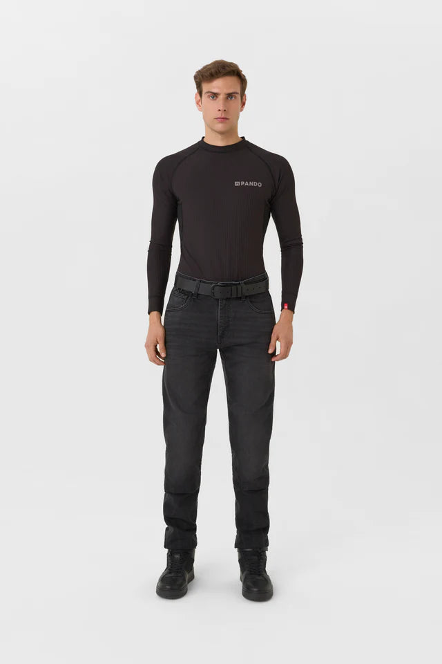 Pando Moto Vapor Coolmax Unisex Base Layer - Black - Salt Flats Clothing
