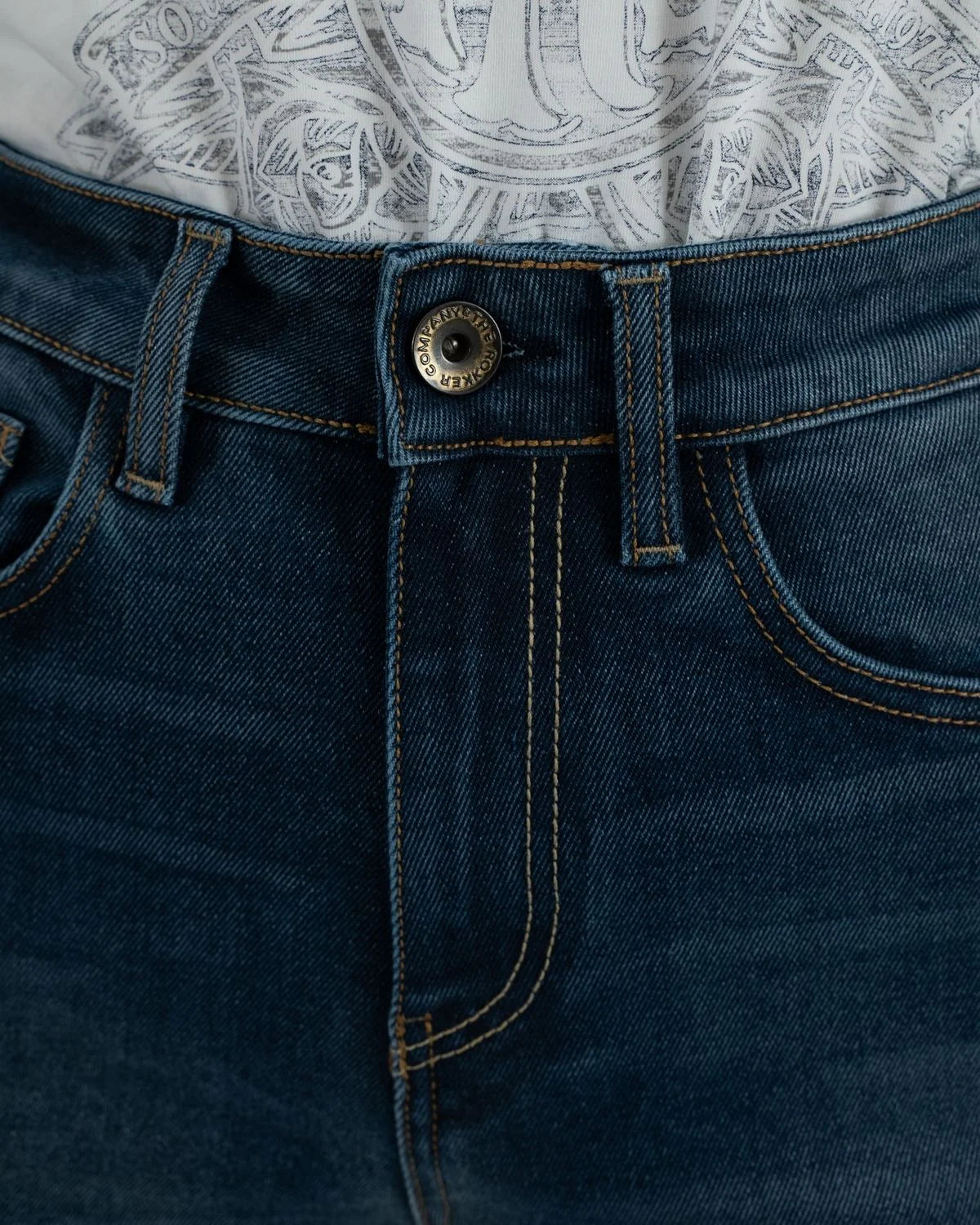 Rokker Rokkertech Ladies High Waist AA Motorcycle Jeans - Blue - Salt Flats Clothing